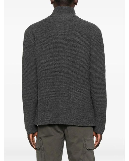 Altea Black Patch-Pocket Buttoned Cardigan for men