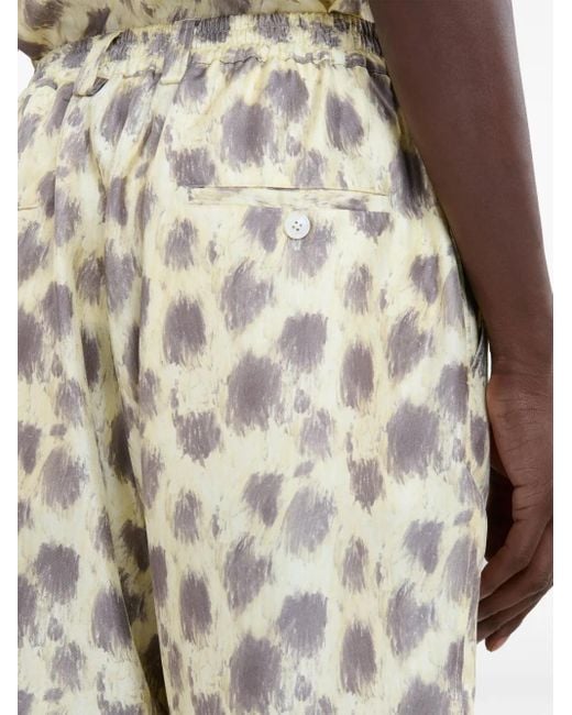 メンズ Marni シルク バミューダショーツ Natural