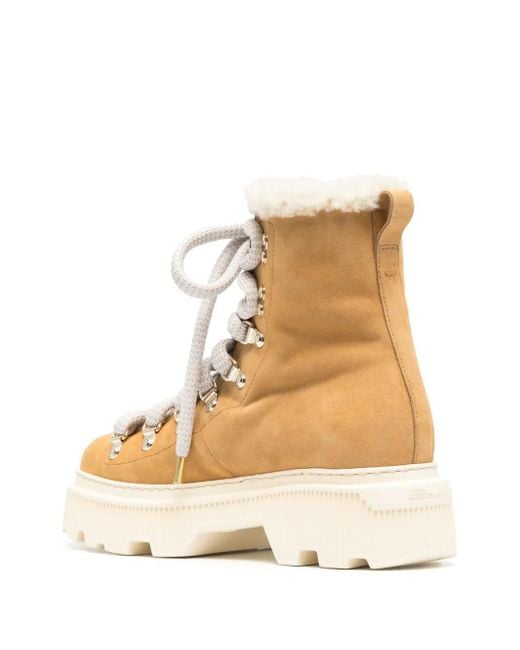 Santoni Natural Houring Suede Boots
