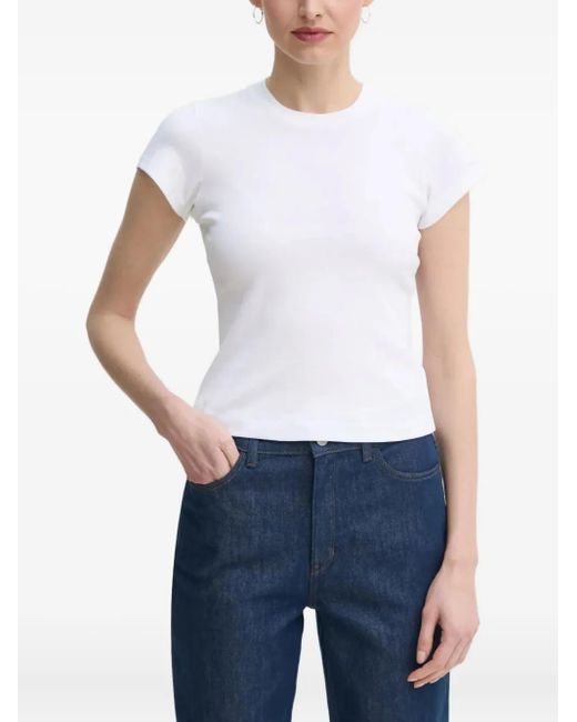 T-Shirt Côtelé À Encolure Ras Du Cou A.L.C. en coloris White