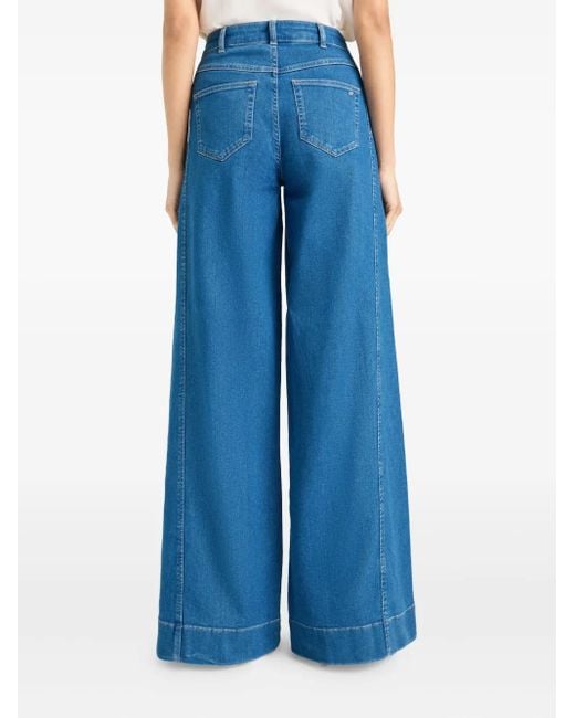 Pantaloni Carol A Gamba Ampia di Cinq À Sept in Blue