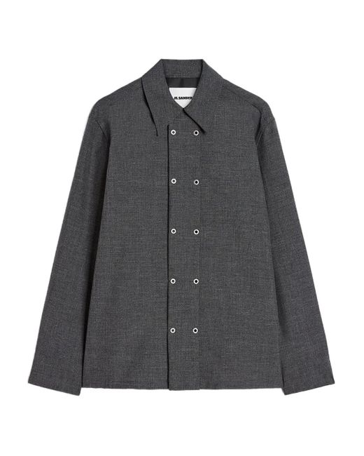 Jil Sander Gray Button-Up Utility Shirt for men