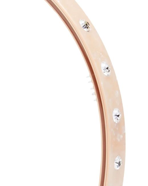 Maison Michel White Crystal-Embellished Headband