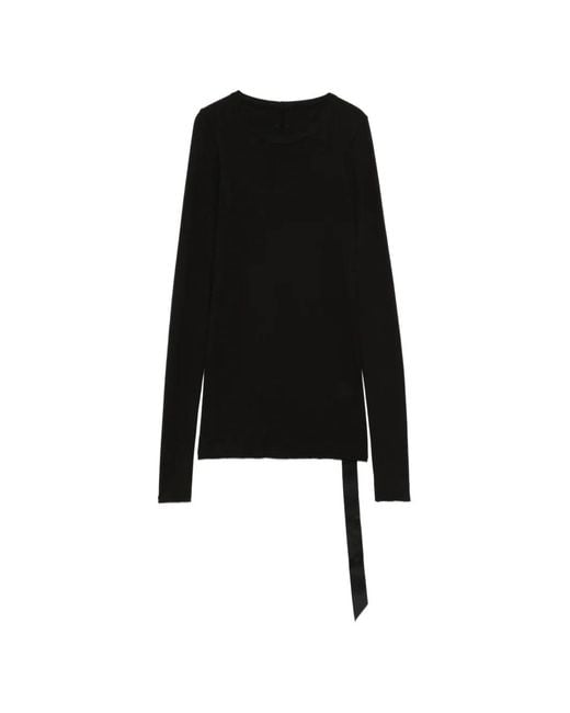 Rick Owens Black Long-Sleeve Cotton T-Shirt