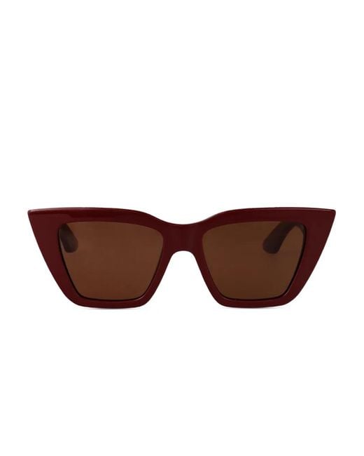 McQueen Brown Cat-Eye Frame Sunglasses