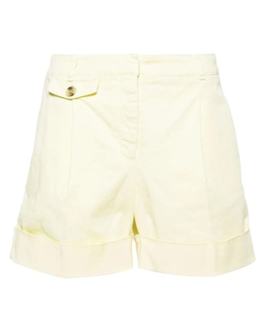 Boss Natural Pleated Twill Shorts
