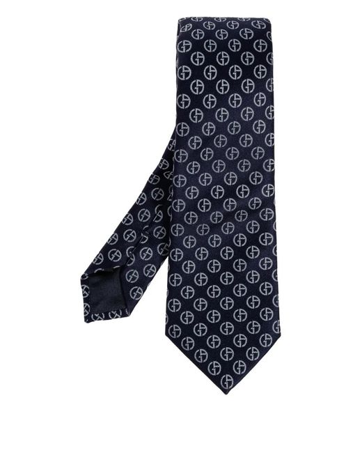 Giorgio Armani Blue Pattern Silk Tie for men