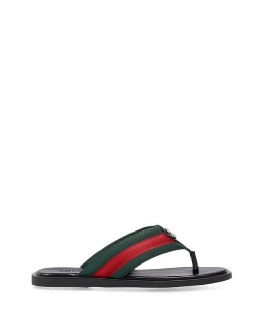 Gucci Green Thong Sandals With Interlocking G for men
