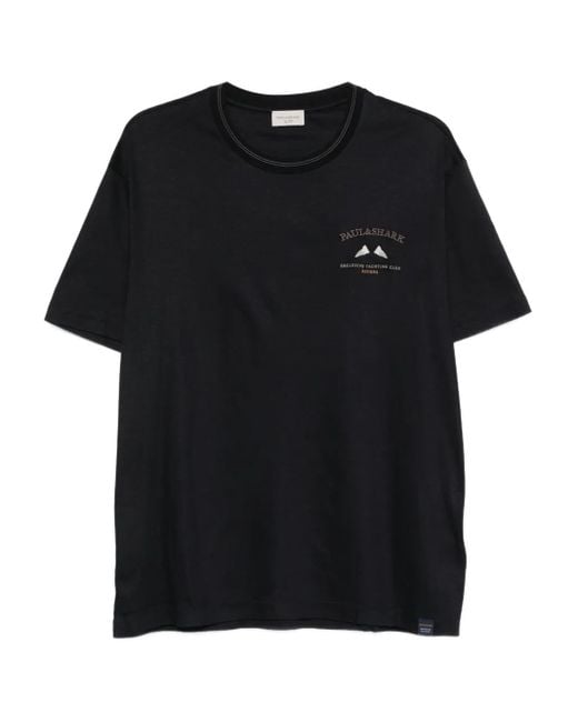 Paul & Shark Black Logo-Detail Crew-Neck T-Shirt for men