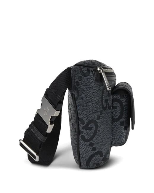 Gucci Gray Logo Pattern Pocket Belt Bag for men