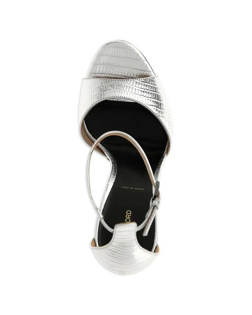 Tom Ford White 105Mm Tejus Buckle Sandals
