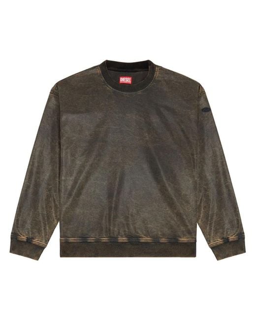 DIESEL Gray D-Krib-S Coated Sweatshirt for men