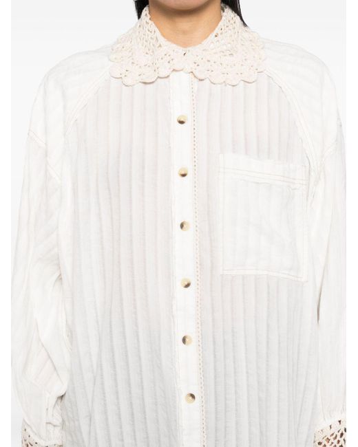 Free People White Rhiannon Shirt