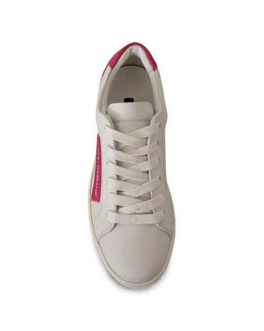 Dolce & Gabbana Pink Sneakers Mit Logo-Patch
