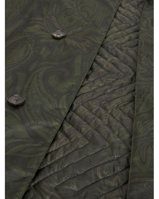 Etro Gefütterter Mantel mit Paisley-Print in Black für Herren