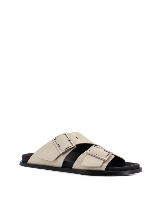 Alohas White Adjustable Strap Leather Sandals