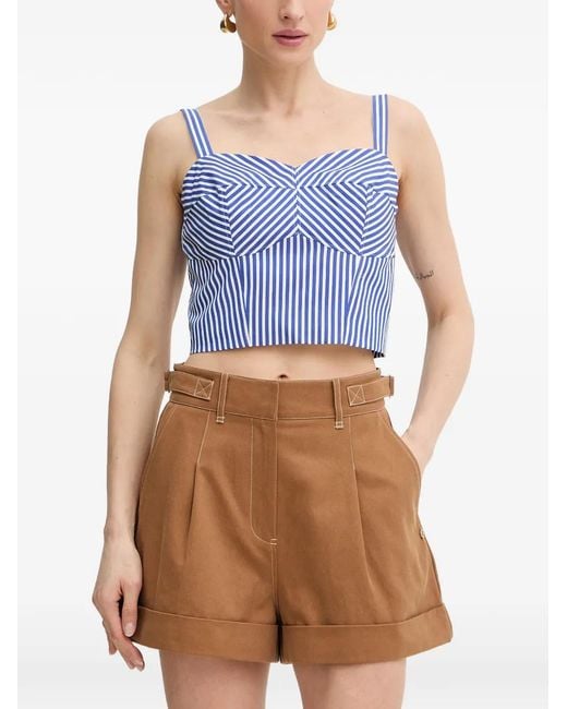Guess Blue Striped Corset-Style Top