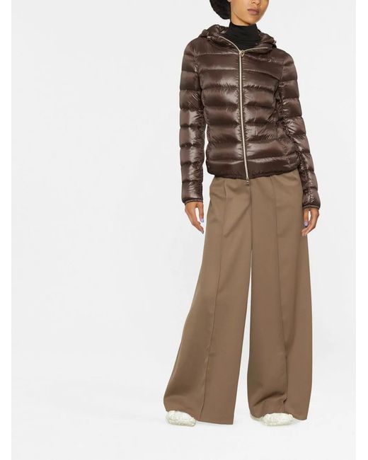 Herno Brown High-Shine Puffer Jacket