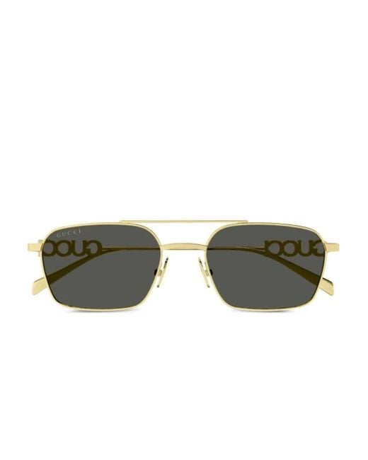Gucci Green Navigator-Frame Sunglasses
