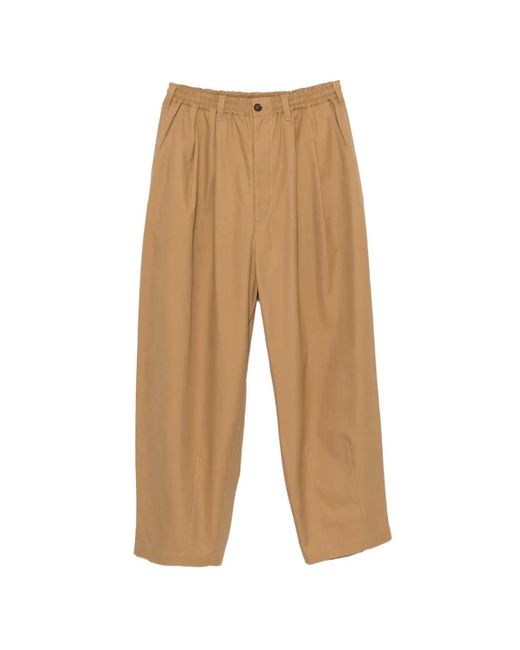 Comme des Garçons White Pleated Elasticated-Waist Trousers for men