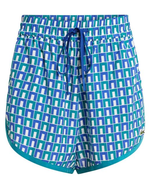 Pantalones cortos con logo bordado Lacoste de color Blue