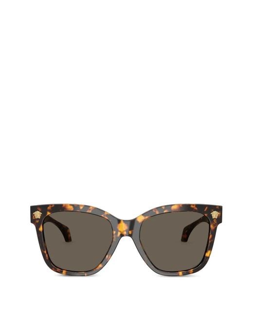 Versace Gray Medallion Square-Frame Sunglasses