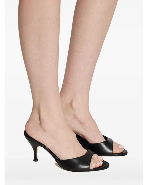 Aeyde Black Leather Heeled Sandals