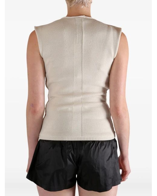 Rick Owens White Cut-Out Sleeveless Top