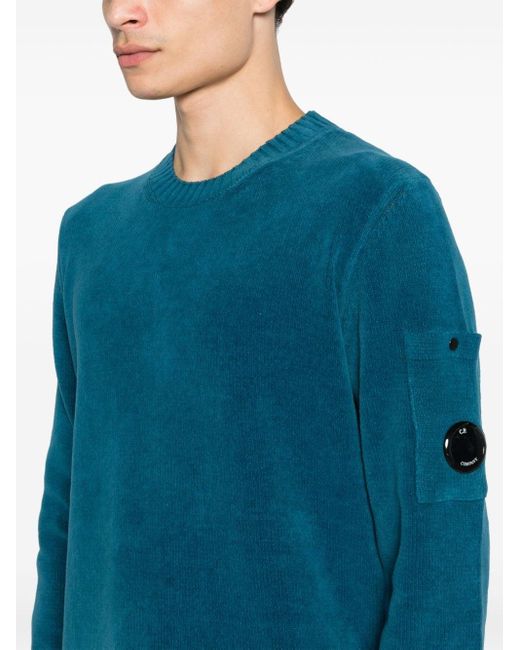 C P Company Chenille-Sweatshirt mit Lens-Detail in Blue für Herren