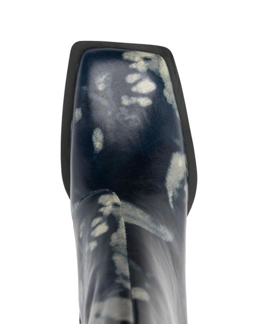 Camper Blue Karole Square-Toe Heeled Boots