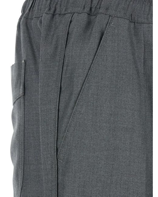 Tom Ford Gray Pleated Drawstring Trousers for men