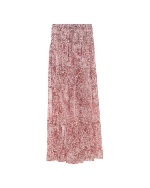 Aniye By Pink Paisley-Print Flounced Skirt