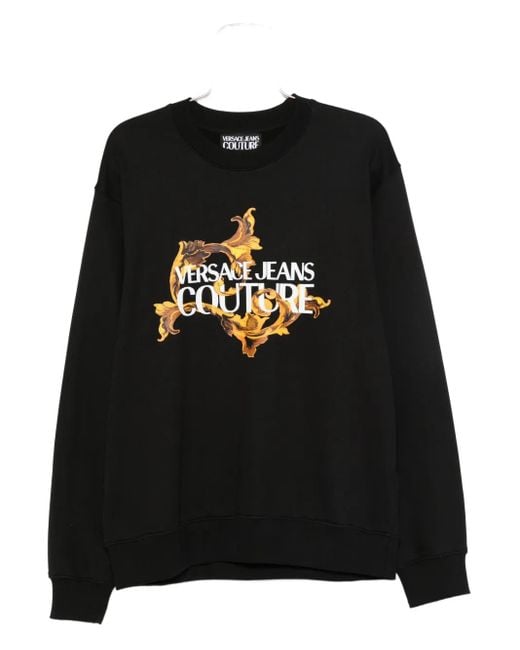 Versace Jeans Couture Black Baroque-Print Sweatshirt for men