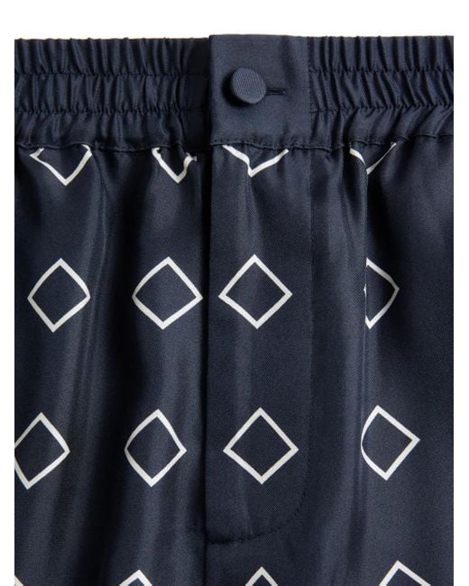 Valentino Garavani Blue Skill Twill Bermuda Shorts With All-Over Opticool Print for men