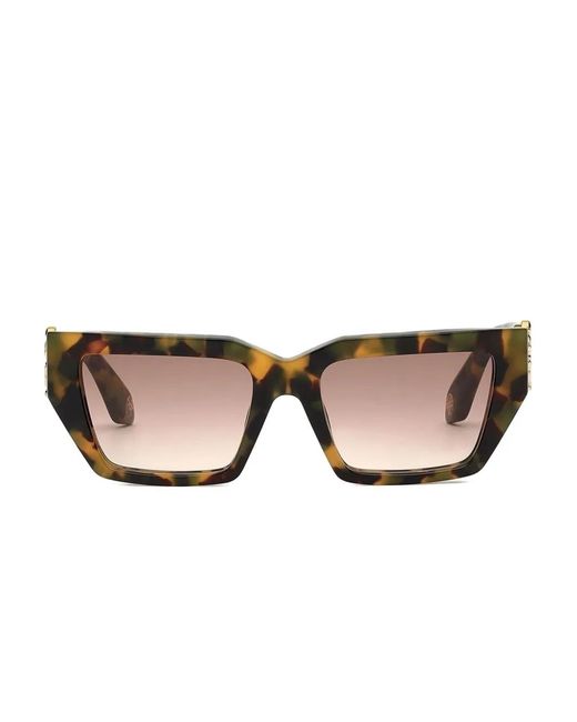 Roberto Cavalli Brown Logo-Plaque Sunglasses