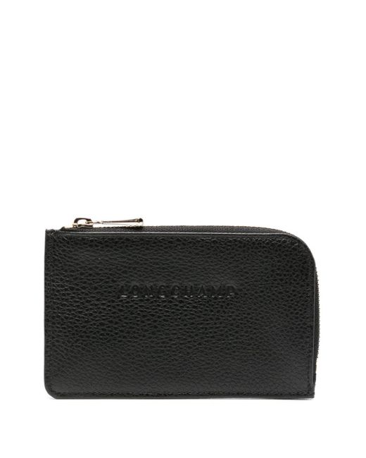 Longchamp Black Le Foulonné Leather Cardholder