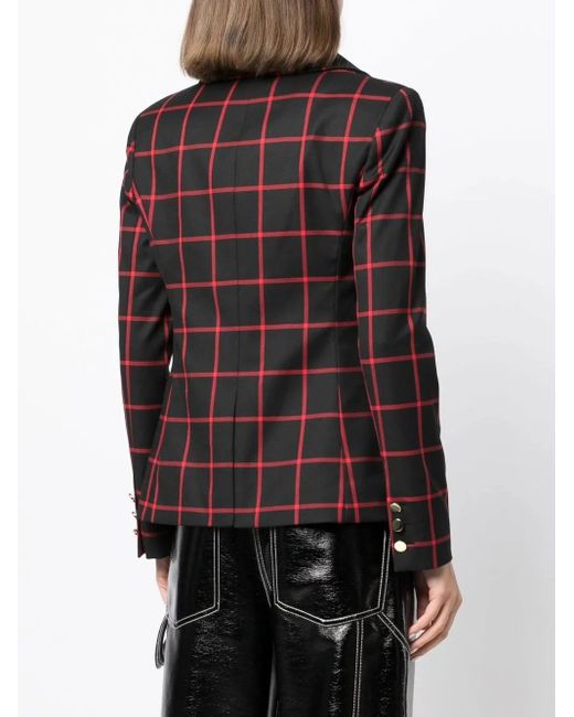 Alice + Olivia Black Mya Notch Collar Twill Blazer
