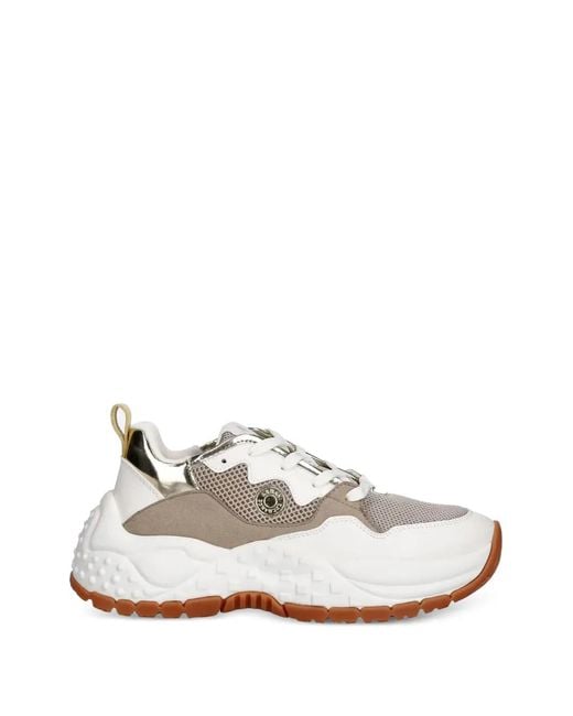 ARMANI EXCHANGE White Panelled Chunky-Sole Sneakers