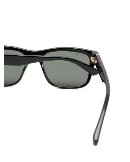 Gucci Gray Rectangle-Frame Sunglasses