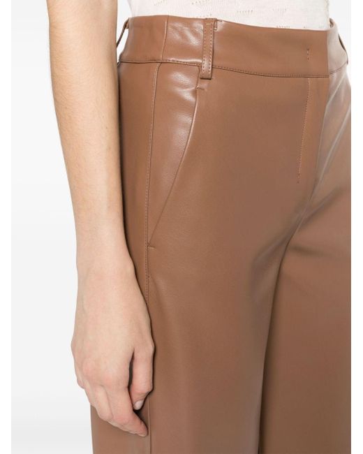 Pantalon en cuir artificiel à coupe courte Max Mara en coloris Brown