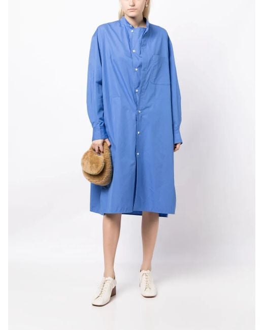 Lemaire Blue Organic-Cotton Poplin Shirtdress