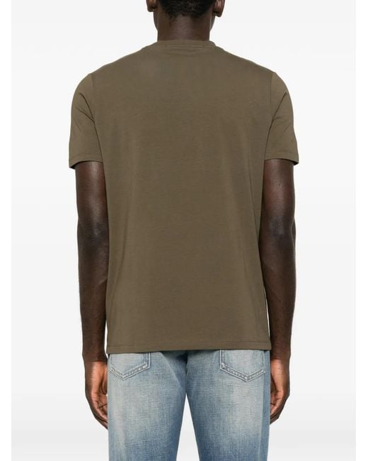 Karl Lagerfeld Green Logo-Print Crew-Neck Cotton T-Shirt for men