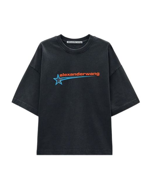 Alexander Wang Blue T-Shirt Mit Grafischem Print
