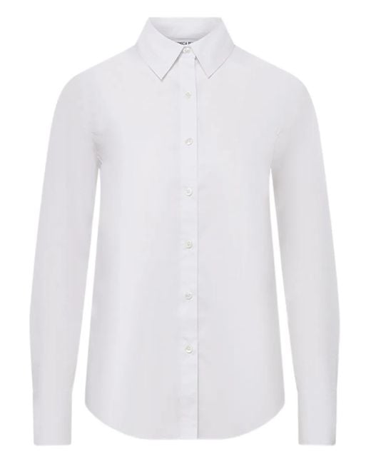 Veronica Beard White Long-Sleeve Button-Down Shirt