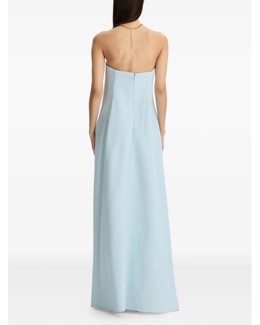 Oscar de la Renta Green Chiné Cyclamen Strapless Gown
