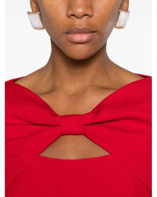 Valentino Garavani Red Bow-Detail Mini Dress