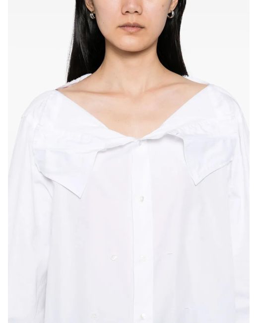 Setchu White Hemd Mit Hakenverschluss