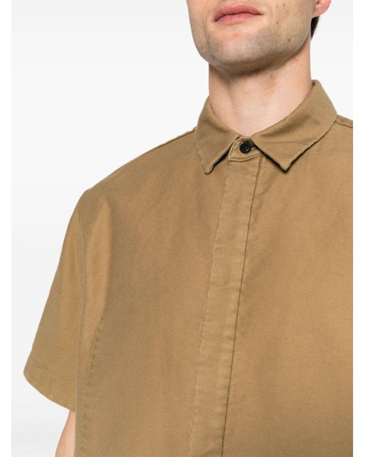 Sacai Brown Classic-collar Cotton Shirt for men