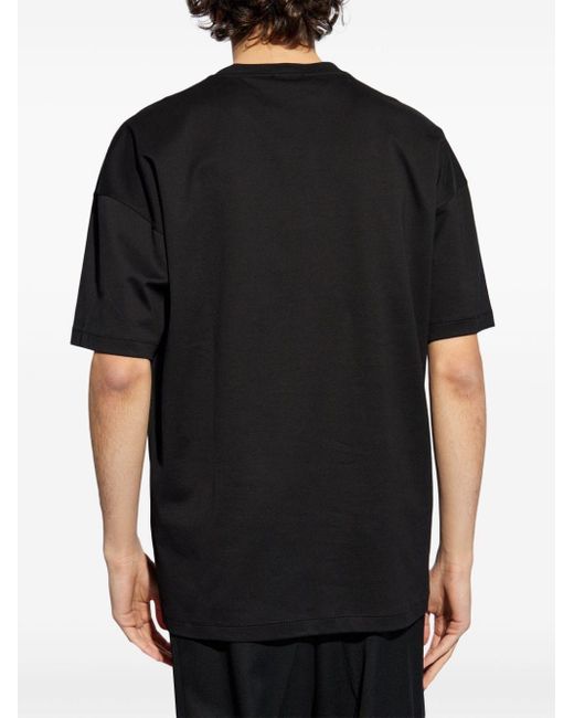 Camiseta con logo estampado Giorgio Armani de hombre de color Black