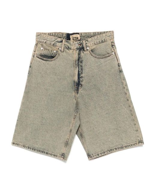 Izzue Gray Denim Shorts for men